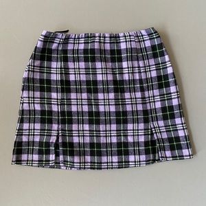 Y2K Purple Tartan Plaid Mini Skirt